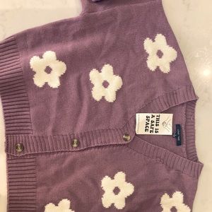 Purple floral sweater womens S